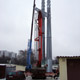 Автокран Liebherr LTM 1100 на установке опор ЛЭП в Москве