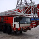 Автокран Liebherr LTM 1100 на установке опор ЛЭП в Москве