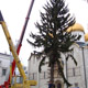 Автокран Liebherr LTM 1100 на установке елки в Кремле
