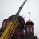 Автокран Liebherr LTM 1200 на монтаже куполов церкви в Москве