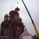 Автокран Liebherr LTM 1200 на монтаже куполов церкви в Москве
