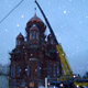 Автокран Liebherr LTM 1200 на монтаже куполов церкви в Москве
