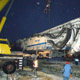 Автокран Liebherr LTM 1200 на погрузке буровой установки в Москве