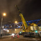 Автокран Liebherr LTM 1500 на монтаже пешеходного моста в Москве