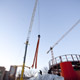 Автокран Liebherr LTM 1500 на строительстве электростанции в Щелково
