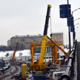 Автокран Liebherr LTM 1500 на погрузке проходческого щита в Москве