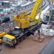 Автокран Liebherr LTM 1500 на погрузке проходческого щита в Москве