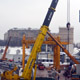Автокран Liebherr LTM 1500 на погрузке проходческого щита в Москве