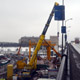 Автокран Liebherr LTM 1500 на погрузке проходческого щита в Москве