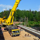 Автокран Liebherr LTM 1500 на строительстве развязки МКАД - Дмитровское шоссе