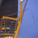 Автокран Liebherr LTM 1350 на сборке башенных кранов