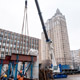 Гусеничный кран Liebherr LTR 1100 на реконструкции Можайского шоссе