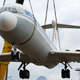 Установка на постамент самолета Ил-62 в Шереметьево (автокраны Liebherr LTM 1350 и LTM 1500)