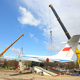 Установка на постамент самолета Ил-62 в Шереметьево (автокраны Liebherr LTM 1350 и LTM 1500)